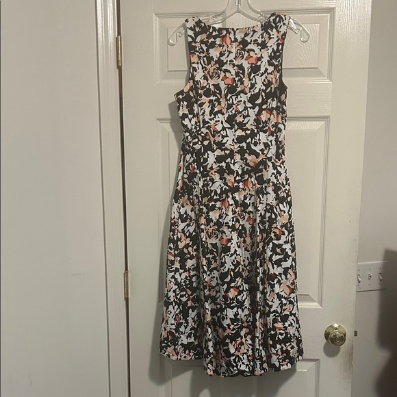 White House Black Market Floral Midi Dress - Black, White, Pink - Picture 2 of 4
